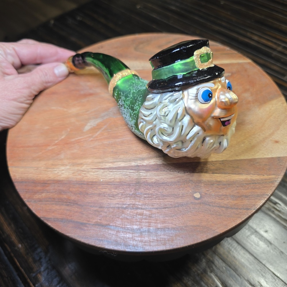 Christopher Radko 8" ST PADDY'S PIPE blown glass ornament